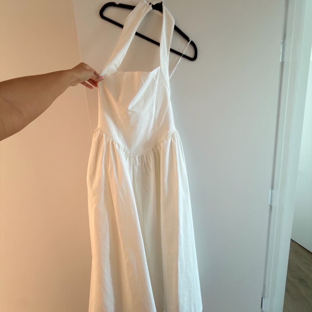 Fashion Nova White Halter Square-Neck Midi Dress - Picture 4 of 6